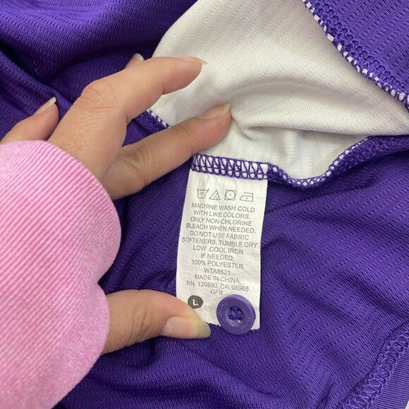 Wilson Men Sporting Goods Double Bar Mesh 2-Button Jersey Adult Sz L Purple Used - Picture 13 of 15